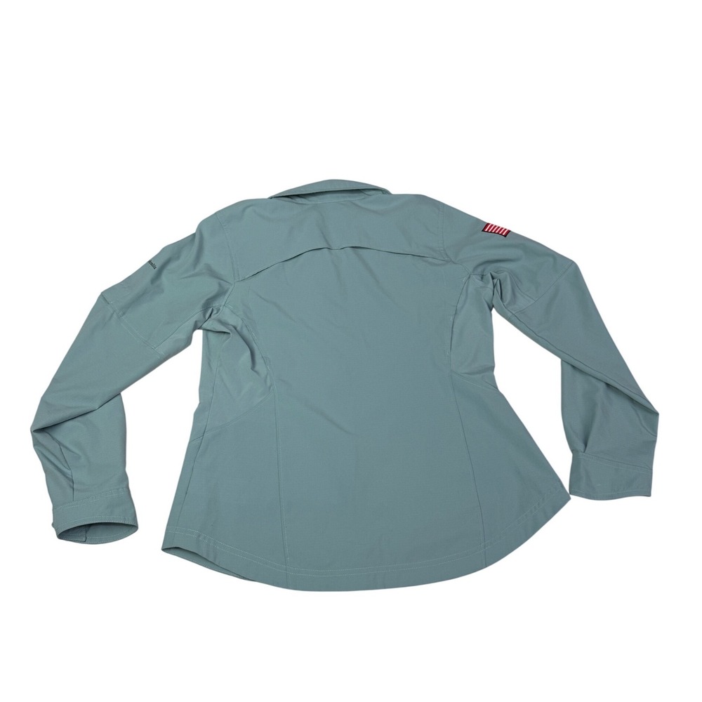 Columbia Womens Silver Ridge Long Sleeve Shirt Blue Grey Sun Valley AL7079 L‎ - Picture 4 of 11